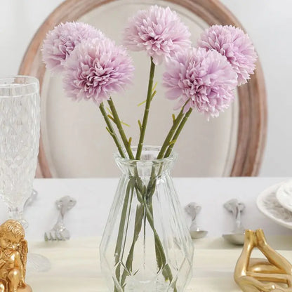 Artificial Dandelion & Hydrangea Flower Bouquet 5pcs Non-Woven Fabrics for Home Vase Decor, Garden, Party, Wedding Centrepiece, Bridal, Christmas Ornament