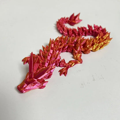 3D Printed Antistress Dragon Fidget Toy Rotatable Articulated 30cm Colors