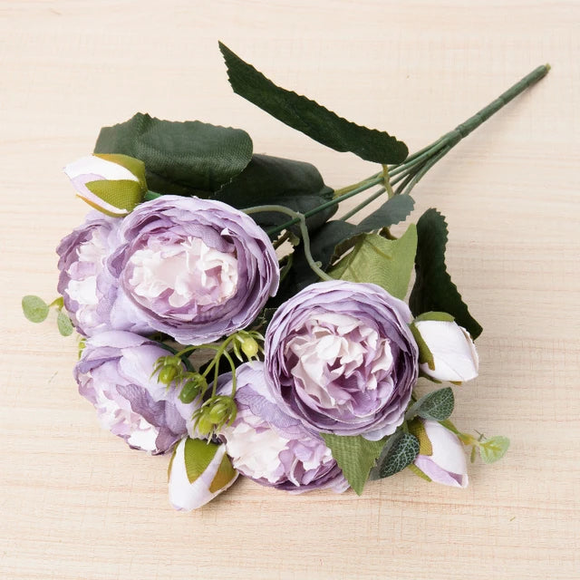silk peony rose artificial flower bouquet for wedding, home decor, bridal props, indoor events, gift arrangement, photography backdrop, versatile floral accent