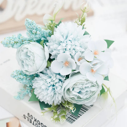 Silk Peony Bouquet Artificial Flowers for Weddings, Home, Garden Decoration, Floral Arrangements, Valentine's, Birthday or Anniversary Gifts, 30cm Long - 6 Colours Available