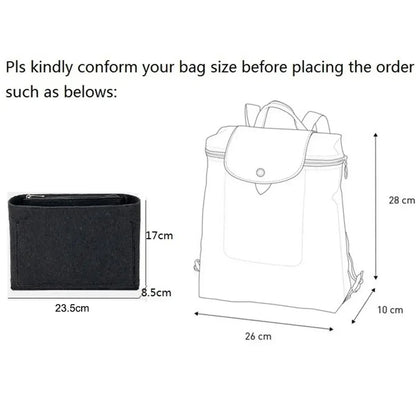Soft Pouch Organizer Felt Insert Bag Inner Bag Handbag Insert Bag Purse LinerFor Longchamp Le Pliage Backpack Bag