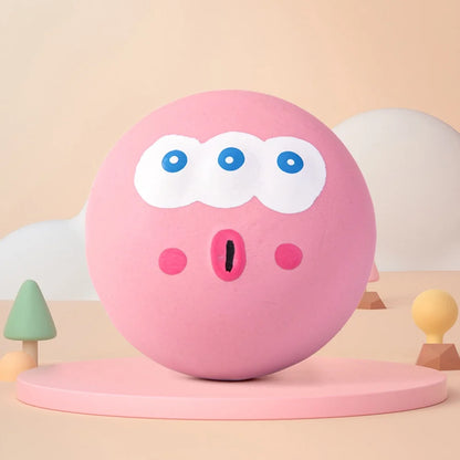 Latex Interactive Dog Ball Toy with Large Eyeball Design, Durable Rubber Chew and Squeak, Safe Play for Puppies and Small Dogs, Pet Entertainment Supplies