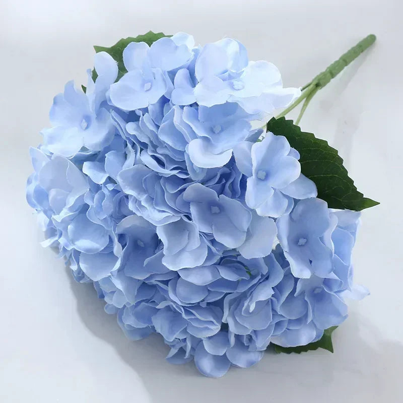 artificial hydrangea silk flower bouquet, pack of 5, multi-colour choices, ideal for weddings, home décor, indoor table decoration, anniversary, party centrepiece