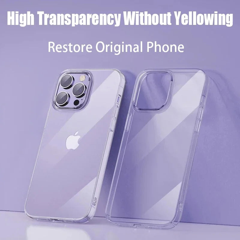 clear tpu silicone phone case for iphone 14/15/16 plus, pro, max - lightweight, anti-scratch, waterproof back cover