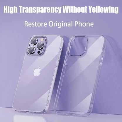 Clear TPU Silicone Phone Case for iPhone 14/15/16 Plus, Pro, Max - Lightweight, Anti-Scratch, Waterproof Back Cover