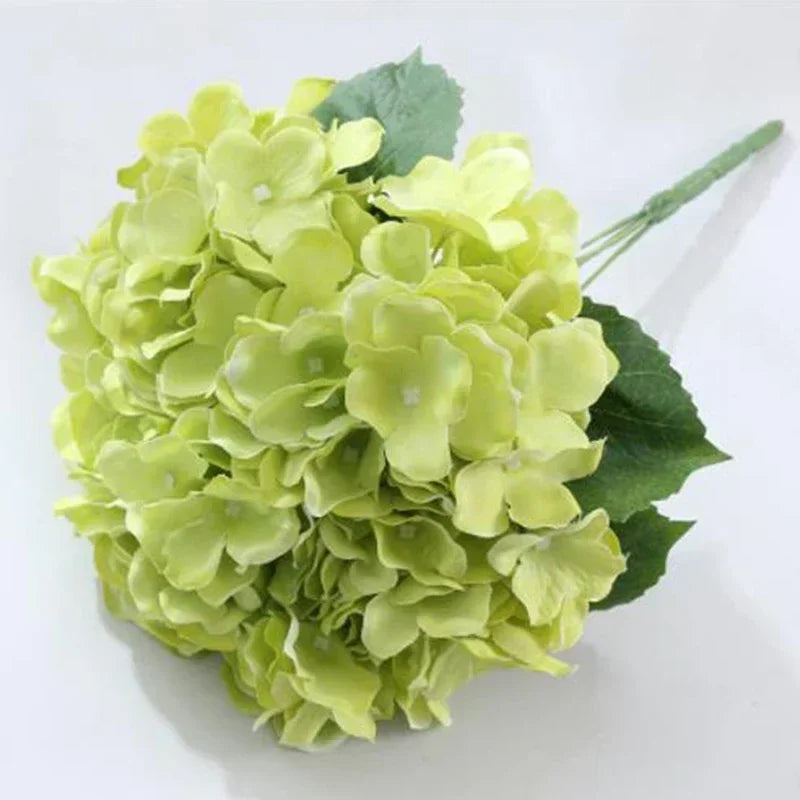 artificial hydrangea silk flower bouquet, pack of 5, multi-colour choices, ideal for weddings, home décor, indoor table decoration, anniversary, party centrepiece