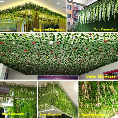 Artificial Green Ivy Leaf Vine Garland, Silk Hanging Decoration, 2.1M Length, Home Garden Decor, Wedding Party Display, Outdoor Use, DIY Crafts, Wall Accent