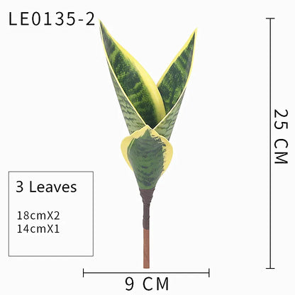 Artificial Sansevieria Plants 38CM - Real Touch Plastic Green Long Leaf, Desktop Home Office Decoration, Tropical Palm Style, Ideal for Anniversary & Hawaiian Party Decor