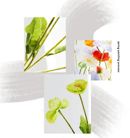 Artificial Silk Poppies Flower Bouquet for Weddings, Home Decor, Parties, Indoor Use – Decorative Anniversary Celebration Flowers from Mainland China