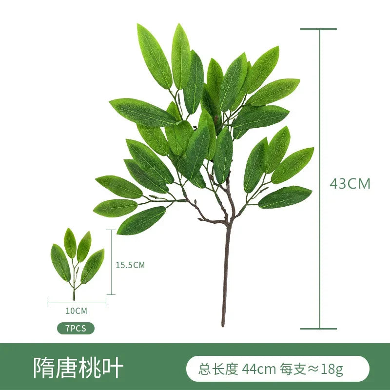 artificial eucalyptus leaf branch, plastic decorative plant for bridal shower, desktop or outdoor use, cloth texture, perfect for exhibitions and home decor