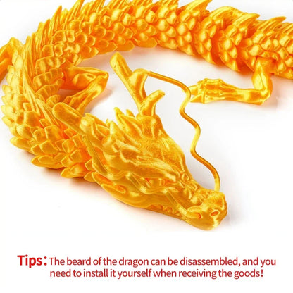 3D Printed Luminous Chinese Loong Flexible Dragon Figurine Home Decoration Gifts