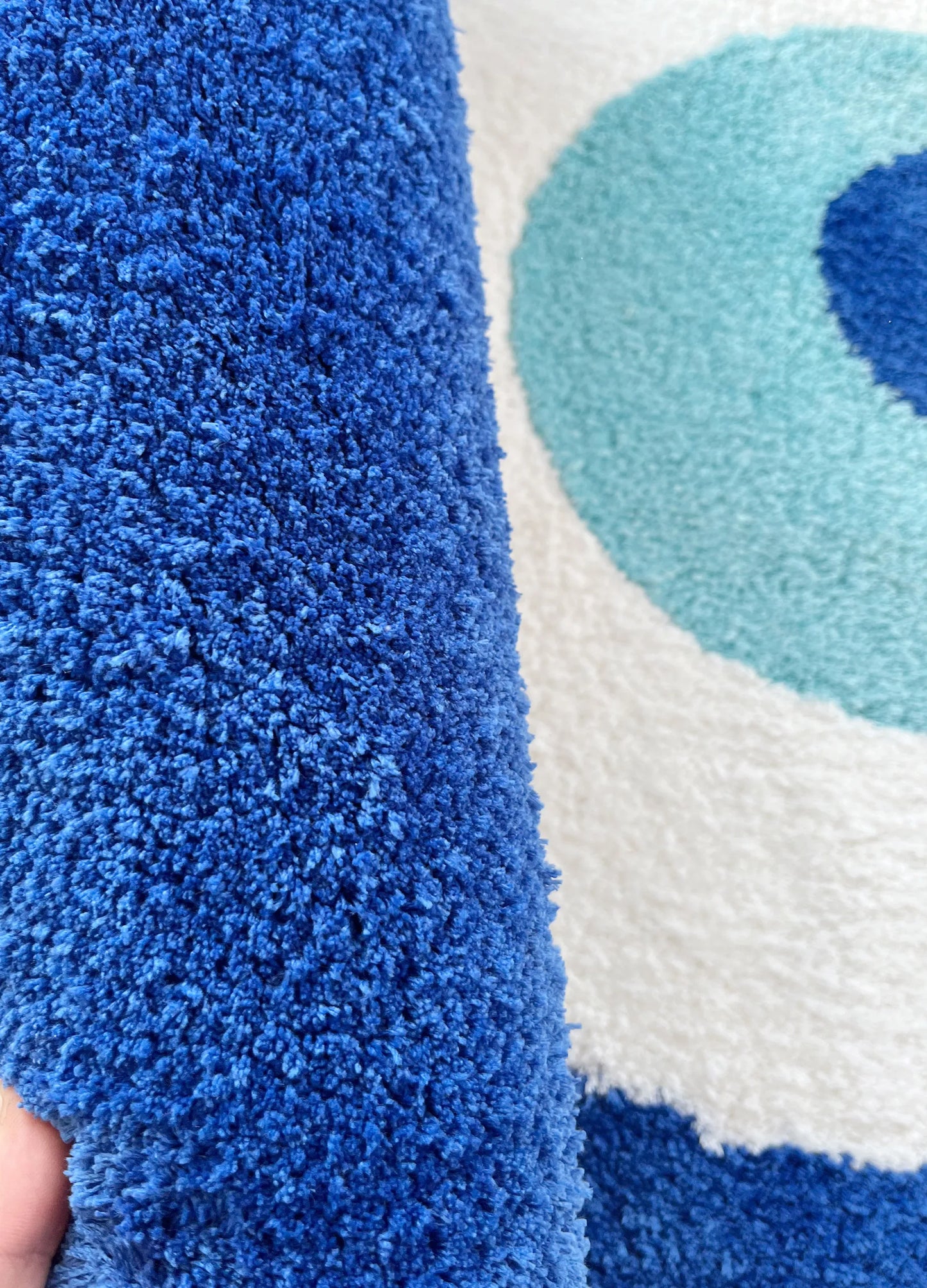 blue evil eyes circular tufted rug tufting bedroom mat geometric living room carpet floor tidy foot pad bedside doormat soft non-slip area rug for home decor