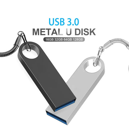 USB 3.0 Metal Flash Drive 8GB-128GB Memory Stick, High-Speed Data Storage, Portable Pendrive for PC, Laptop, Car, Compatible with Multiple Devices