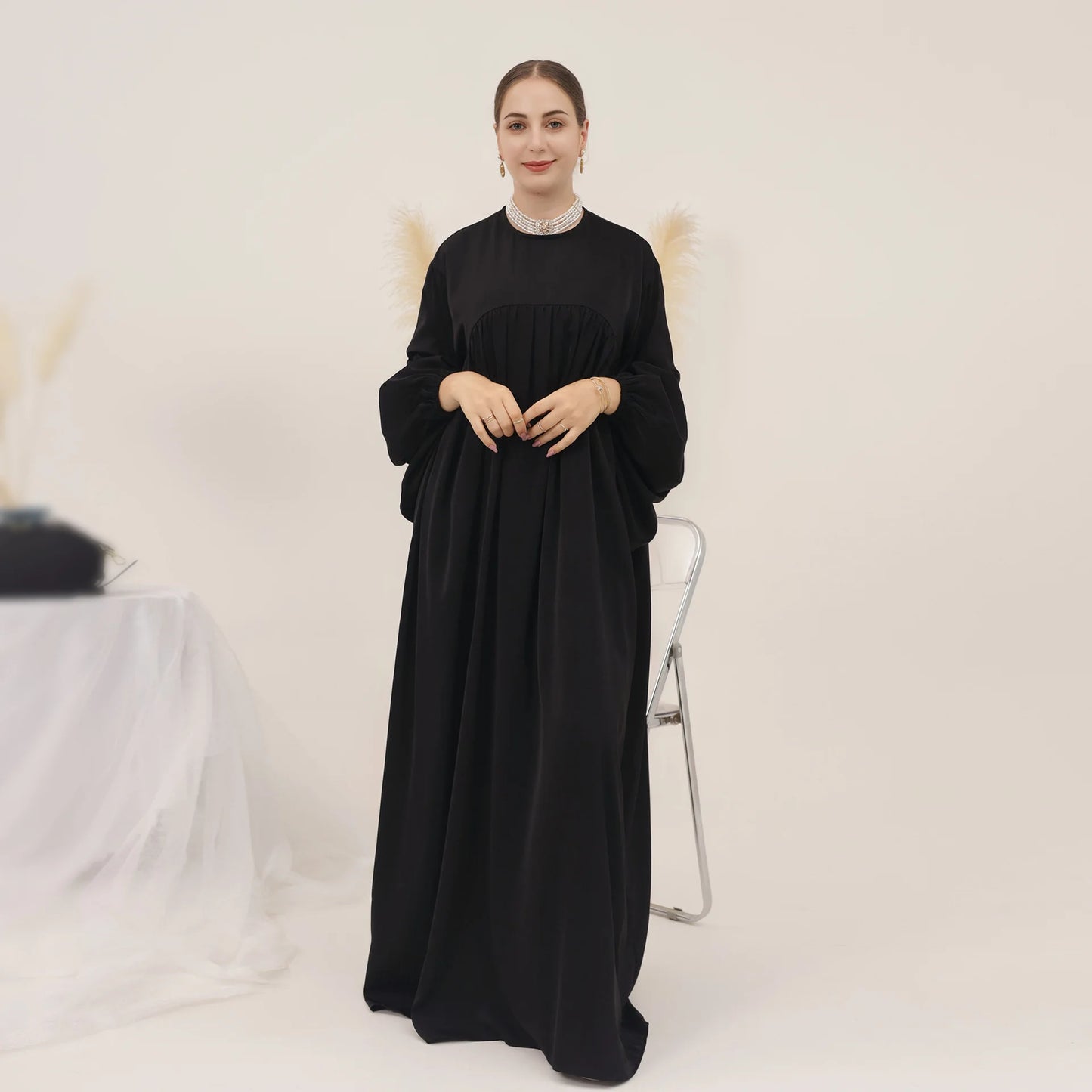 modest loose muslim dress abaya eid ramadan elegant with pocket for women, comfortable fit, stylish design, perfect for prayer and daily wear, various colors available