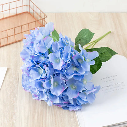 Silk Hydrangea Artificial Bouquet, Decorative Floral Arrangements, Pink White Blue Purple Blooms for Bridal Shower, Indoor Wedding Centerpieces, Home Decor