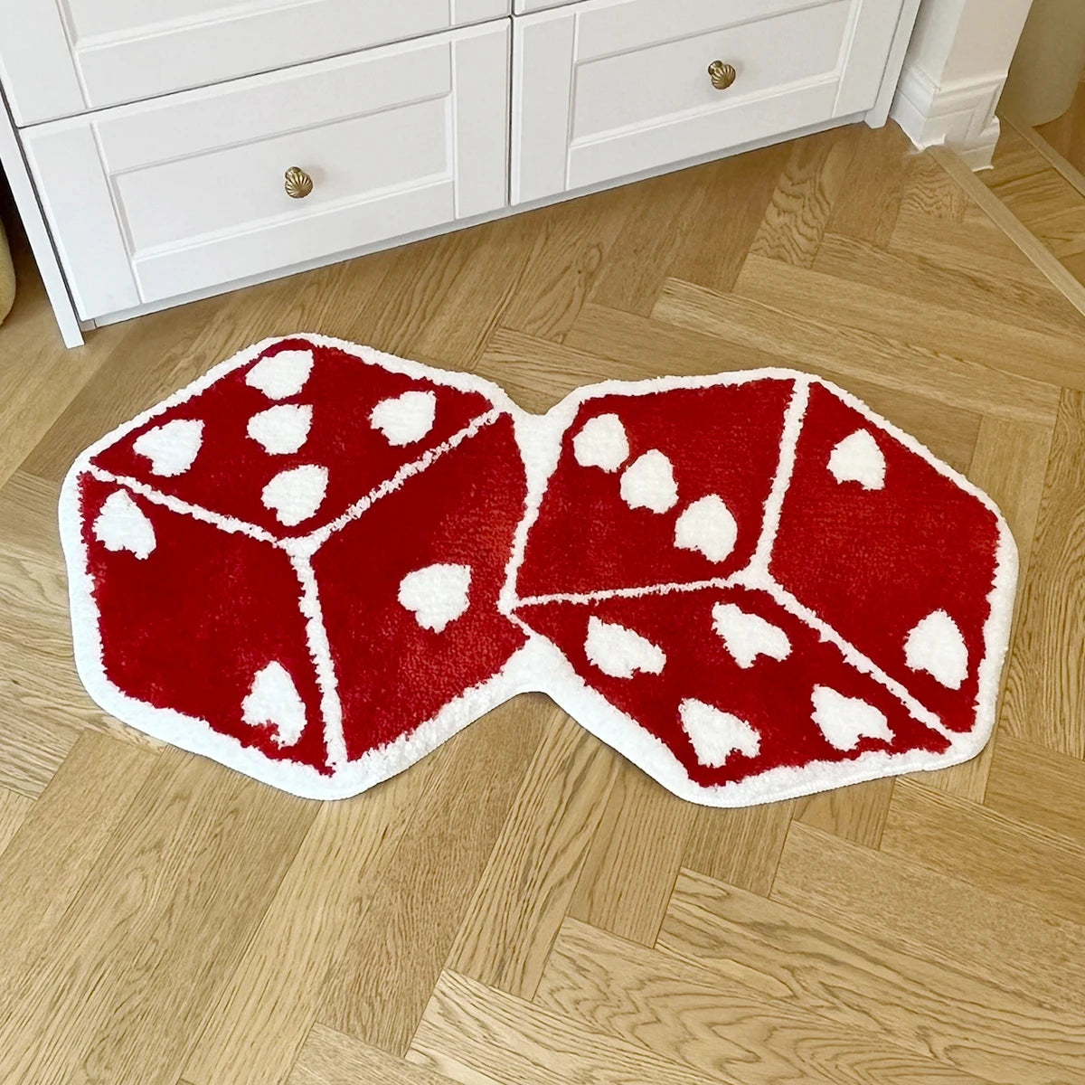 irregular red dice tufted rug living room carpet anti fouling washable cheerful bedside mat soft floor pad doormat aesthetic home decor