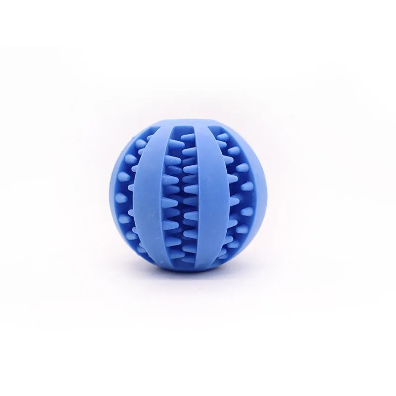 treat dispenser chew ball toy for dogs cats | promotes dental health & mental stimulation | durable play for pets | easy-clean rubber kibble holder toy