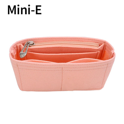 Bag Organizer for Longchamp Small Tote Bag Timid Bag Storage & Finishing Inner Bag Liner Handbags Insert Organizer Fit Mini Size with Zipper and Multiple Pockets