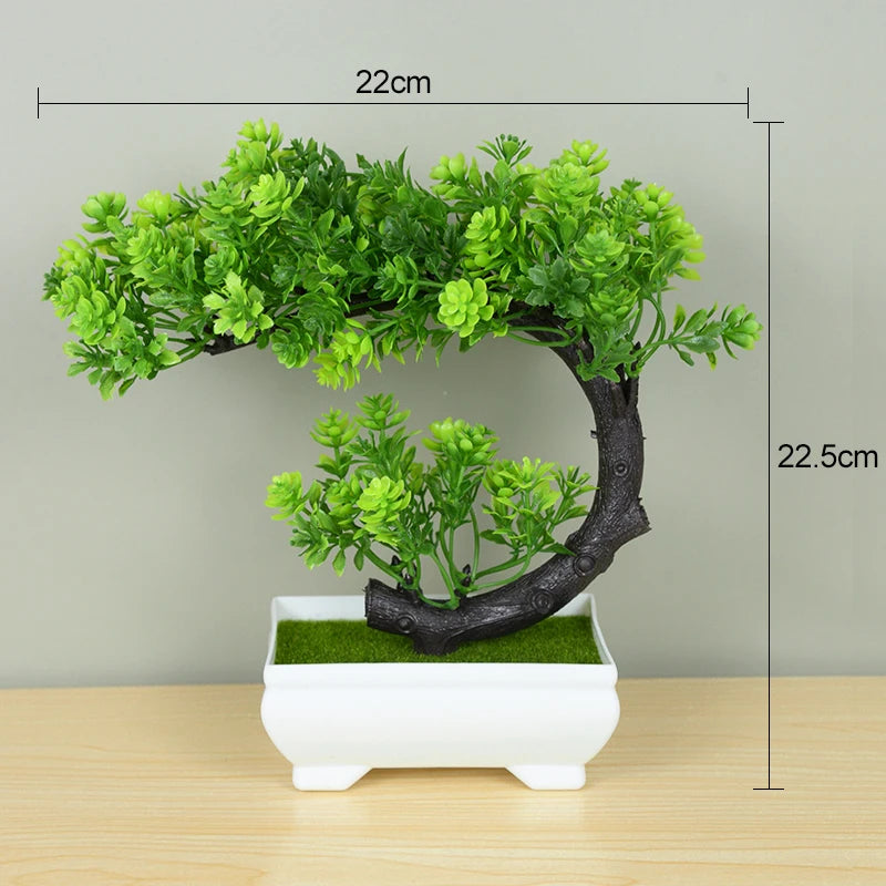 artificial bonsai tree in pot - plastic fake plant for desk, home, hotel, garden decoration, ideal for indoor and outdoor use, decorative potted ornament