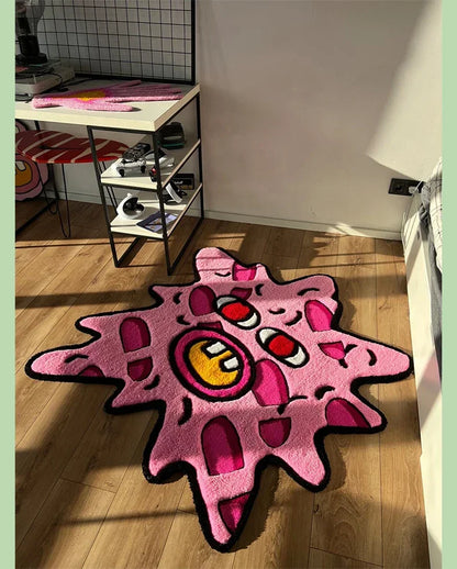 Simple Study Room Cloakroom Plush Non-slip Rugs Irregular Pink Bedroom Bedside Soft Carpet Creative Living Room Decoration Rug for Cozy Home Décor