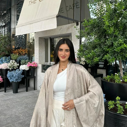 Shiny Satin Batwing Abaya Caftan Femme Open Abayas Luxury Kaftan for Women Dubai Turkey Kebaya Outfit Robe Clothing Musulmane - Elegant and Stylish Fashion