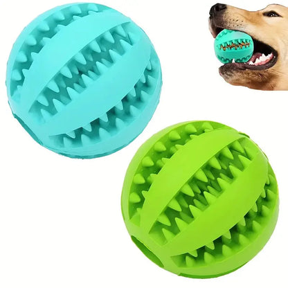 Interactive Rubber Dog Ball Toy, Bite-Resistant, Food-Dispensing, Durable, Cleans Teeth, Encourages Play, Boosts Dental Health, Ideal for Active Dogs, Fetch Indoor Outdoor