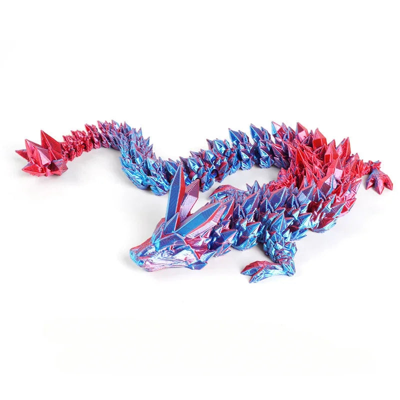 30cm room decoration 3d printed crystal dragon home decor items counter pressure toy rotatable articulated perfect toy dazzling