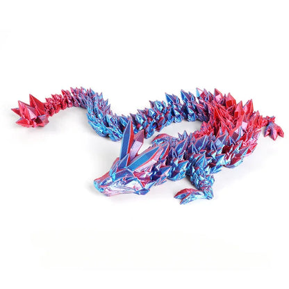 30CM Room Decoration 3d Printed Crystal Dragon Home Decor Items Counter Pressure Toy Rotatable Articulated Perfect Toy Dazzling