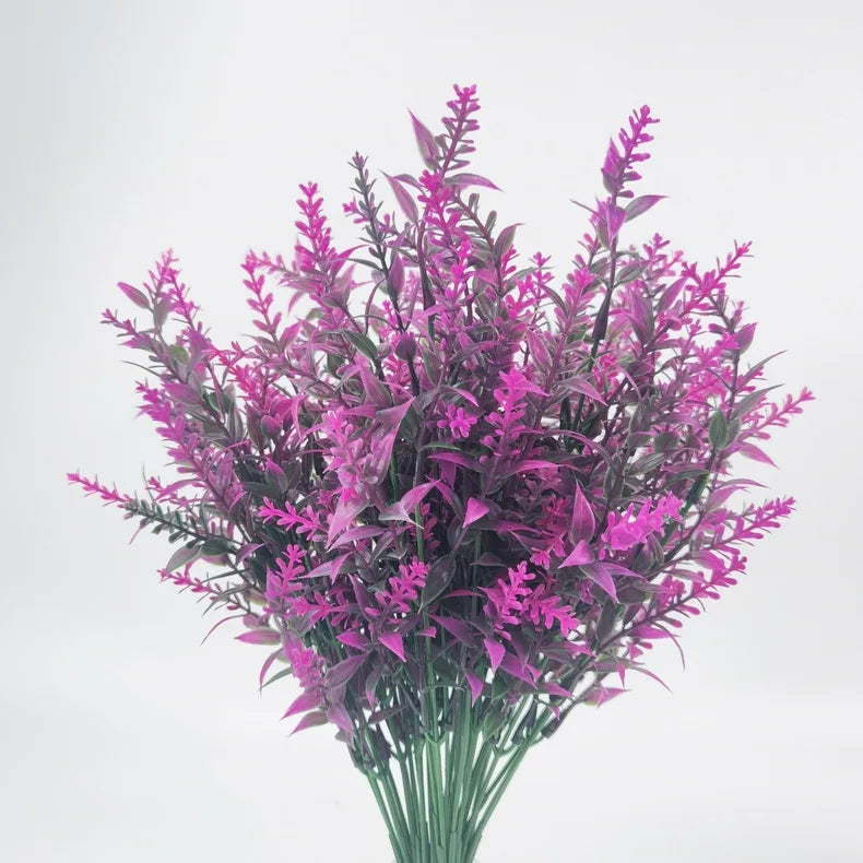 5pcs artificial lavender branches, plastic flowers for home, garden, wedding and bridal shower decorations, indoor desktop and outdoor use