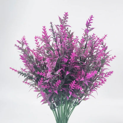 5pcs Artificial Lavender Branches, Plastic Flowers for Home, Garden, Wedding and Bridal Shower Decorations, Indoor Desktop and Outdoor Use