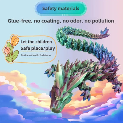 3D Printing Gem Dragon Crystal Dragon Creative Gift Chain Dragon Toy Children's Creative Gift Gift Decoration Dazzling Crafts
