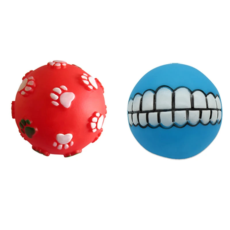 squeaky rubber dog ball toy, durable 6cm chew toy for puppies & small dogs, interactive plastic fetch ball, ideal for training & reducing pet boredom