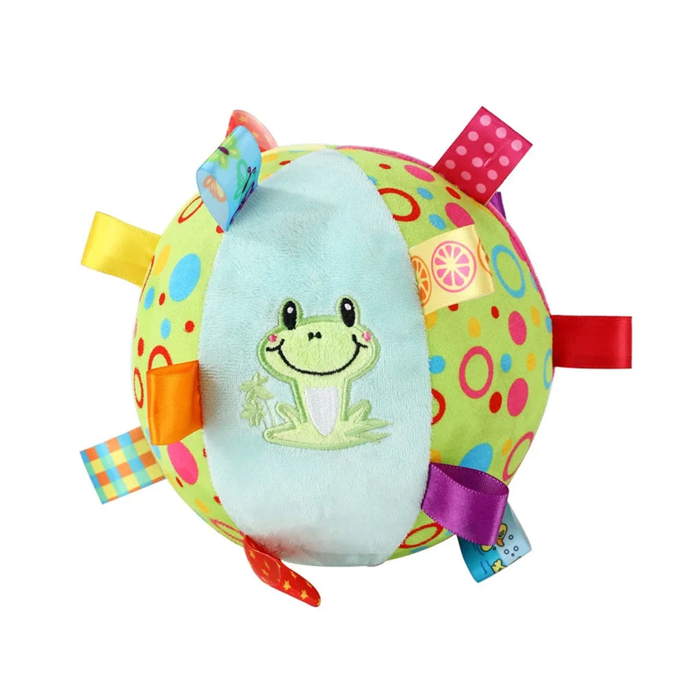 interactive chew-resistant dog ball toy, velvet plush with bell & handle, durable pet toy for training, tug-of-war, fetch, stress relief, ideal for all breeds & sizes