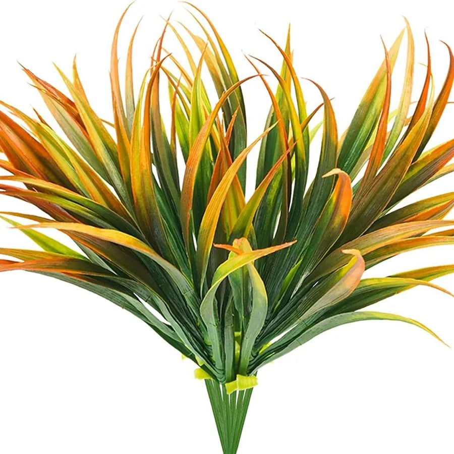 artificial grass plant 14 leaves for home decor, wedding arch, outdoor garden, christmas wreath, bridal shower, desktop decoration, exhibition, plastic, greenery accessory