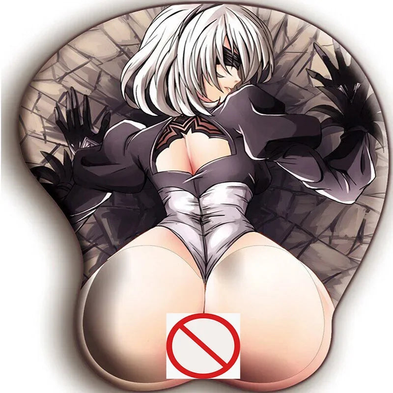 b0cbx2j72g 3d nier mouse pad anime 18+ sexy girl cute 2b 3d hip soft pads with wrist rest gaming mousepad mat non-slip for lolcsgo 26*22