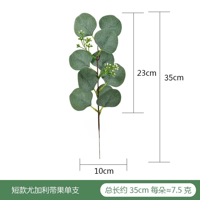 artificial eucalyptus leaf arrangement - plastic decorative plant for weddings, showers, home or exhibition use - ideal for desktop and outdoor display