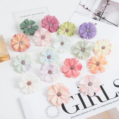 50pcs Pink Silk Daisy Heads Artificial Flowers for Wedding Decorations, DIY Crafts, Party Decor, Christmas Wreaths, Home Decor, and Indoor Use