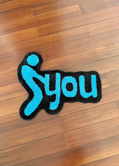 Blue You Irregular Tufting Rug Bedroom Mat Geometric Living Room Carpet Floor Tidy Foot Pad Bedside Doormat Aesthetic Home Decor for Stylish Interiors