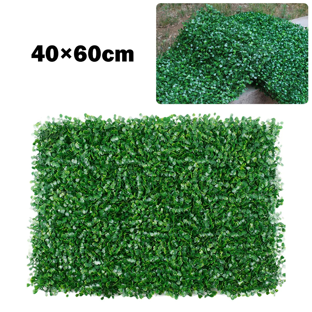 artificial grass wall panel 40x60cm | foliage hedge mat | decorative greenery for garden, fence, and home décor | outdoor use, floor placement, plastic material
