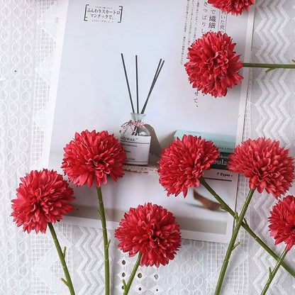 Artificial Dandelion & Hydrangea Flower Bouquet 5pcs Non-Woven Fabrics for Home Vase Decor, Garden, Party, Wedding Centrepiece, Bridal, Christmas Ornament