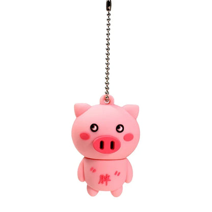 Cute Pink Pig USB Flash Drive, Silicone USB 2.0 Stick, 4GB 8GB 16GB 32GB Storage, Creative Student Gift, Cartoon Memory Stick for Girls