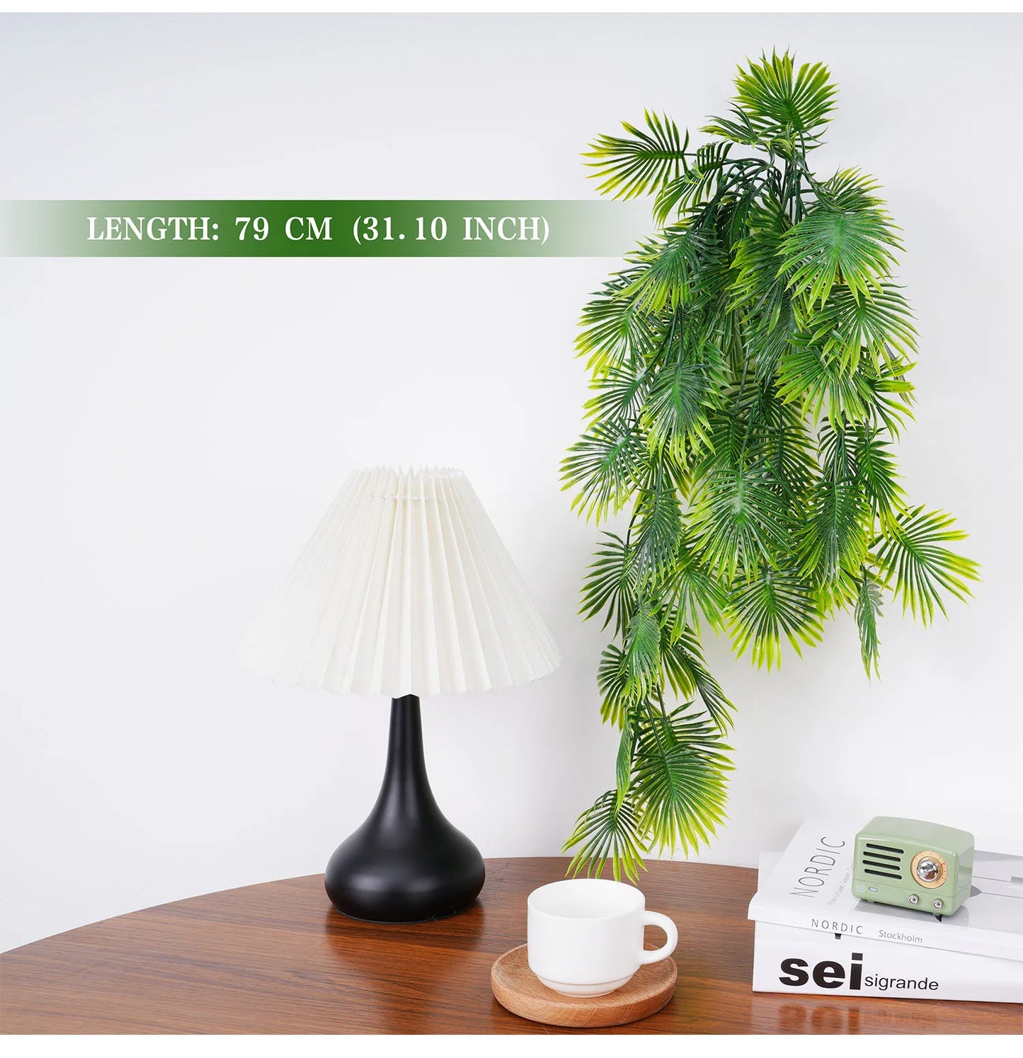 artificial 79cm hanging vine plant for home and garden decor, plastic persian fern and turtle leaf for wedding, party, balcony, and exhibition use