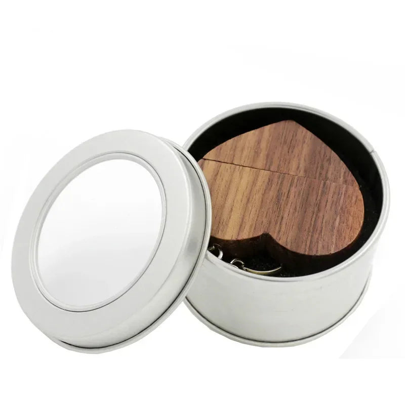 personalised wooden usb stick 64gb | heart-shaped wedding photography gift | memory storage for computers, tvs & cars | unique keepsake in maple or walnut wood box