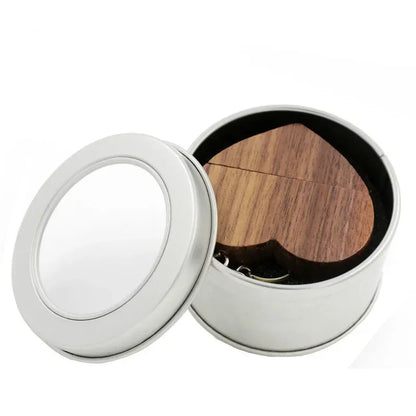 Personalised Wooden USB Stick 64GB | Heart-Shaped Wedding Photography Gift | Memory Storage for Computers, TVs & Cars | Unique Keepsake in Maple or Walnut Wood Box