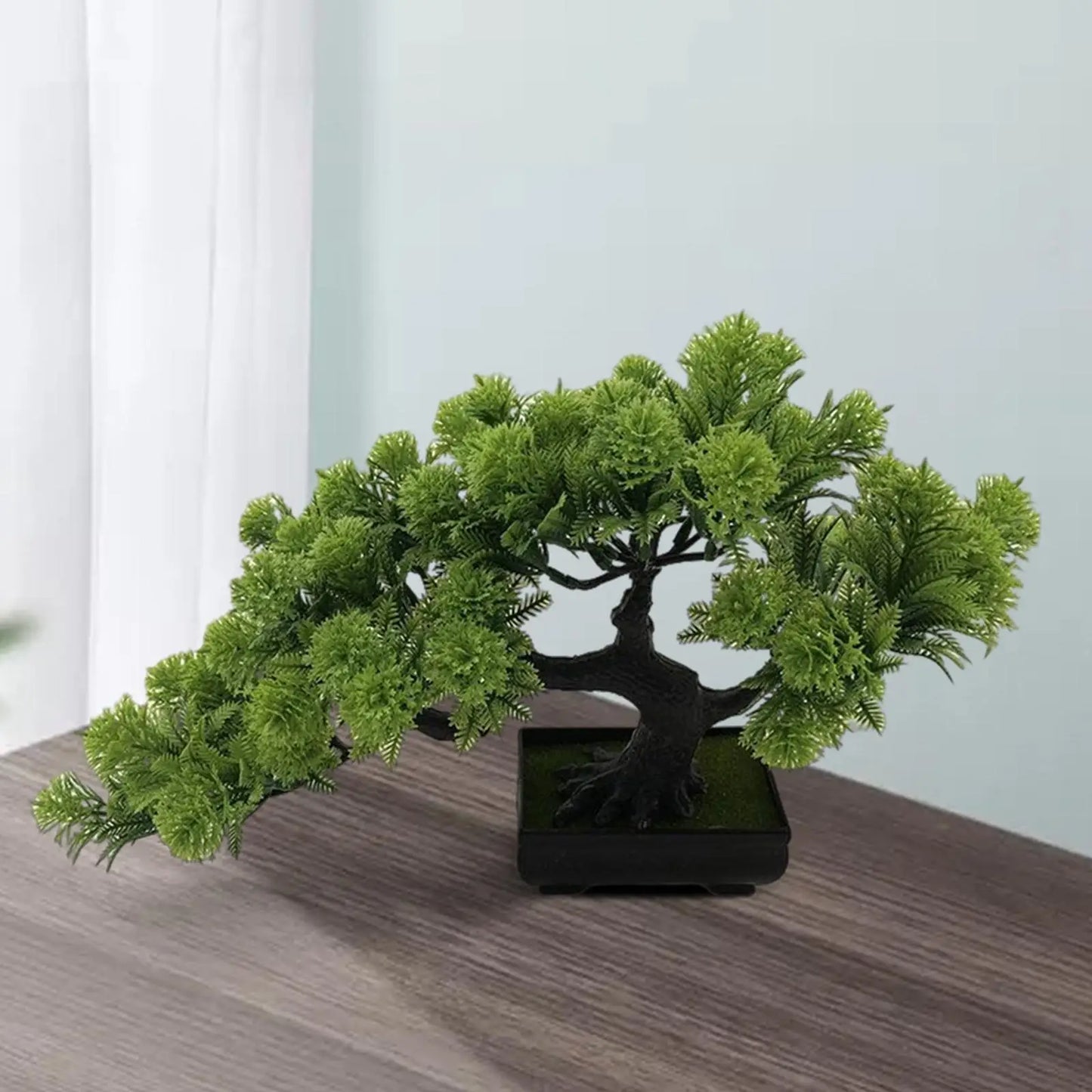 artificial bonsai tree plastic potted plant, desktop ornament for living room, office, bookshelf & windowsill decor, indoor tabletop display, home & farmhouse decoration