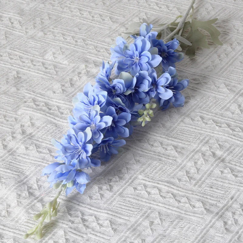 silk delphinium artificial flower bouquet for home wedding hotel decoration - elegant indoor floral arrangement for anniversary, baby shower, housewarming, birthday celebrations