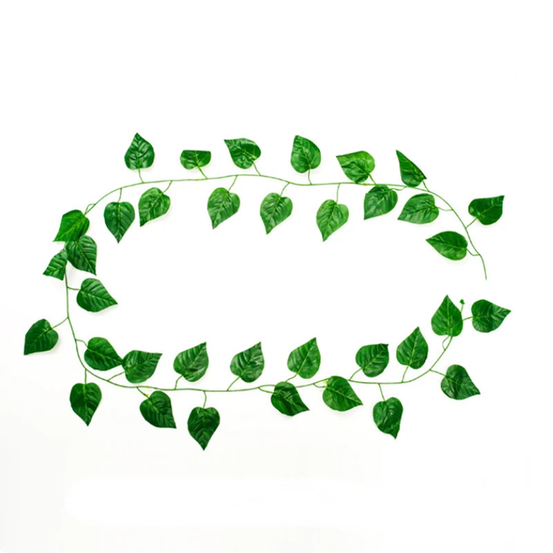 artificial ivy garland rattan vine - home, bridal shower, outdoor decor - 2.1m/2.3m length, hanging fake foliage, greenery creeper, leaf wreath for exhibition use