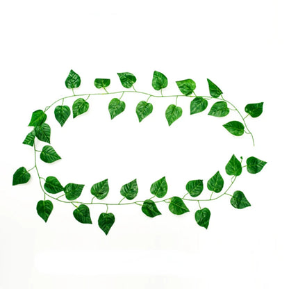 Artificial Ivy Garland Rattan Vine - Home, Bridal Shower, Outdoor Decor - 2.1M/2.3M Length, Hanging Fake Foliage, Greenery Creeper, Leaf Wreath for Exhibition Use