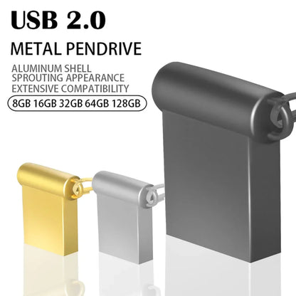 Mini Metal USB Flash Drive 4GB-64GB Waterproof Storage Device, High-Speed USB 2.0 Memory Stick for Photography, Business, Weddings, and Gifts