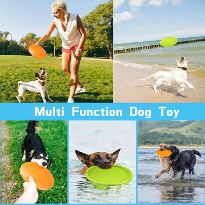 7" Rubber Dog Flying Disc, Fetch Toy for Outdoor Fun, Floatable and Lightweight, Bright Colours, Ideal for Training and Play on Water and Land